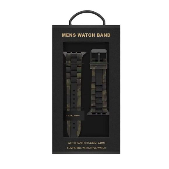 American Exchange Mens Rubber Watch Strap Compatible w/ 42mm 44mm Apple Watch, B - Picture 1 of 2